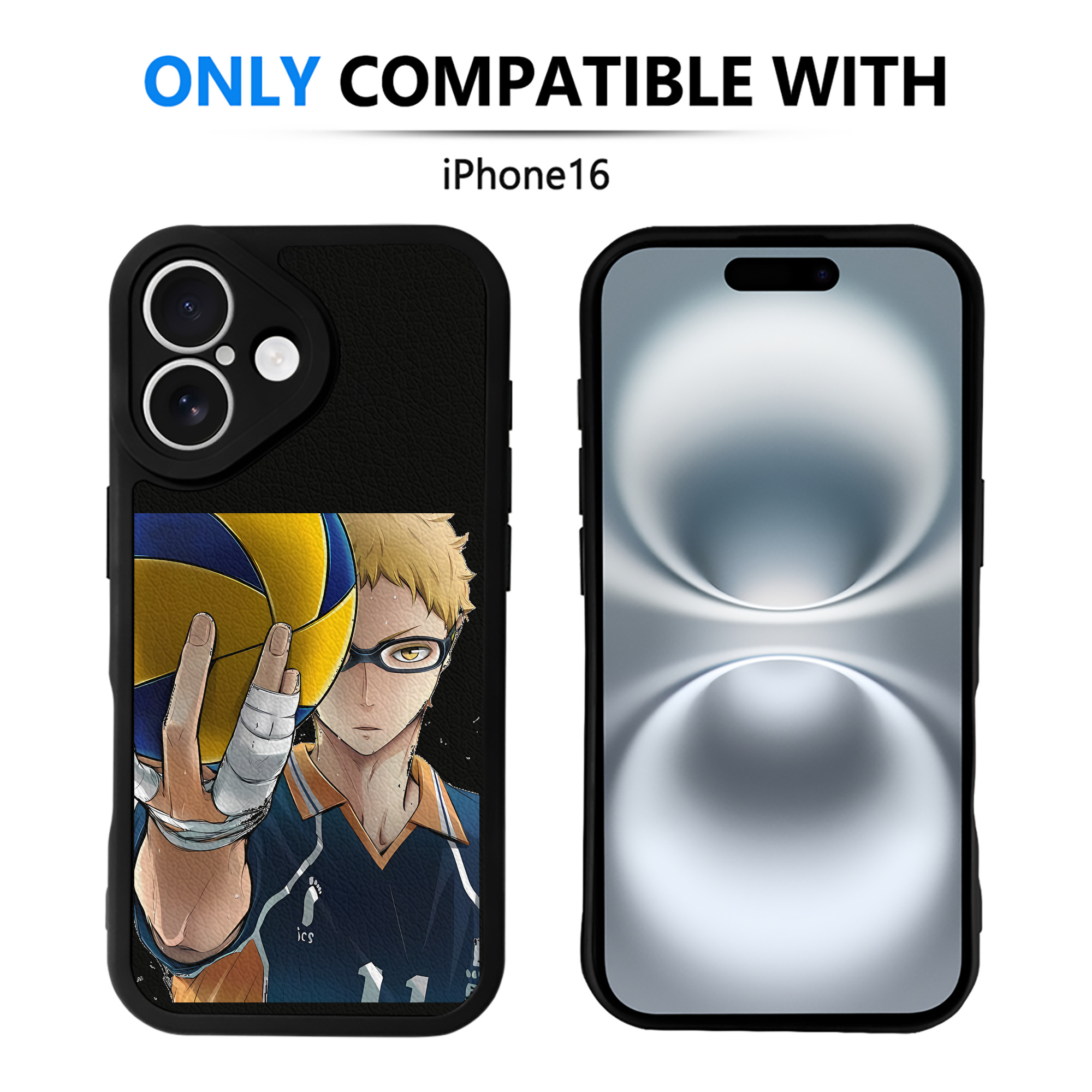 （画像用） ハイキュー!! Haikyu!! 【iPhone 16シリーズ対応】シリコンスマホケース（レザー調） 材質：シリコン
